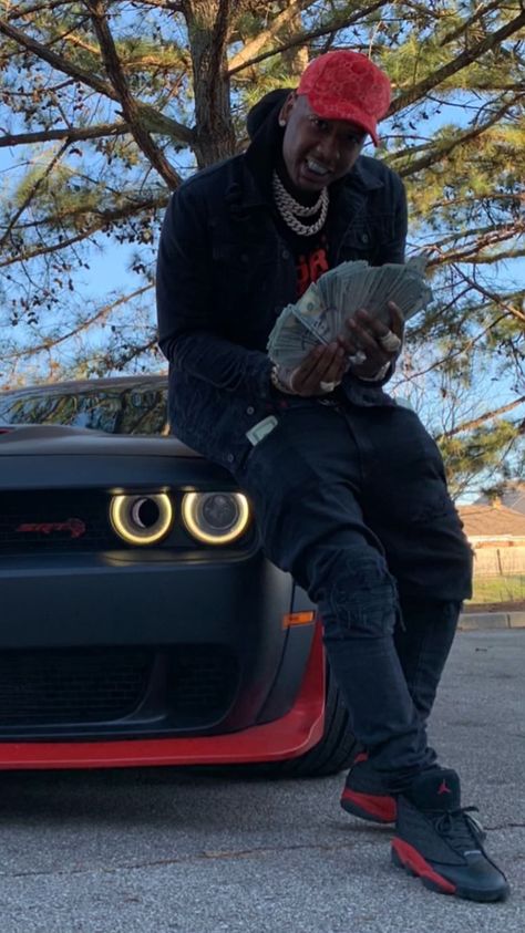 Jordan 13 Outfit Men, Jordan 13 Outfits, Jordan 13 Outfit, Streetwear Poses Photo Ideas, Streetwear Poses, Moneybagg Yo, Streetwear Outfit Ideas, Mixtape Cover, Swag Outfits Men