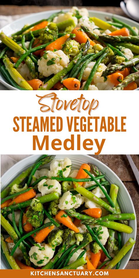 Steamed Vegetable Medley, Steam Veggies Recipe, Steam Veggies On Stove, Steamed Frozen Vegetables, Steamed Vegetables Recipe Side Dishes, Best Steamed Veggies, Steaming Vegetables On Stove, Steamed Vegetables Seasoning, Steamed Mixed Vegetables