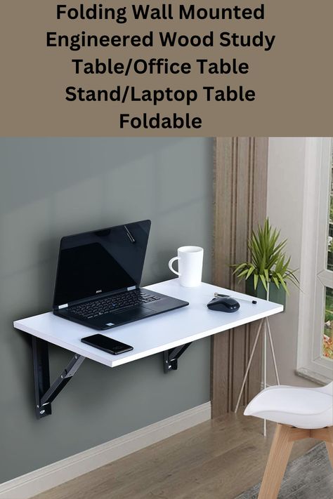 Folding Wall Mounted Engineered Wood Study Table/Office Table Stand/Laptop Table Foldable Wall Mounted Study Table, Wood Study Table, Table Foldable, Folding Walls, Table Office, Table Stand, Laptop Table, Kitchen Store, Study Table