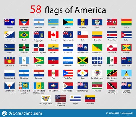 North America Flag, America Illustration, South America Flag, Cuba Island, World Country Flags, Flag Of Europe, Countries And Flags, Learn Pinterest, Flags With Names