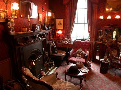 Sherlock Holmes Living Room by HeroJH Cast Stone Range Hood, Stone Range Hood, Magic Land, Victorian London, 221b Baker Street, House Museum, Baker Street, Sherlock Holmes, Interior And Exterior