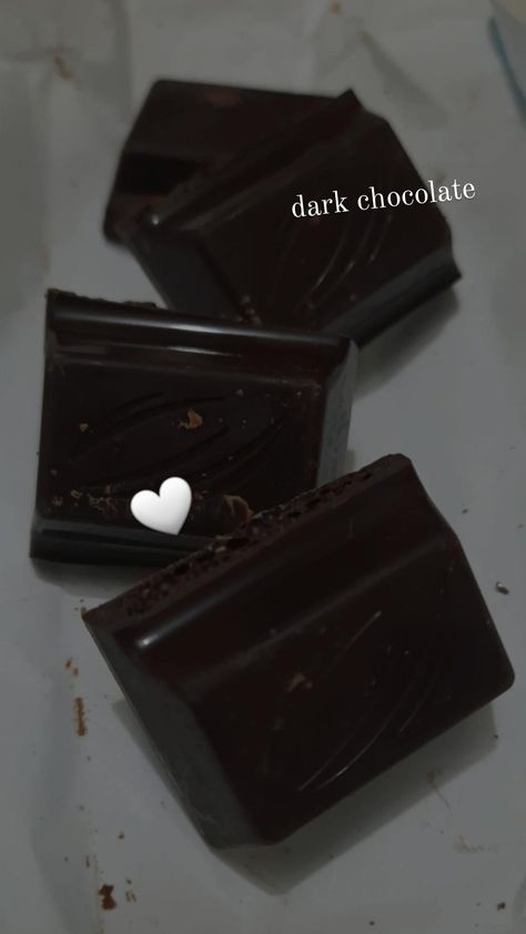 Dark chocolate Dark Chocolate Aesthetic, Bday Basket, Chocolate Aesthetic, 16 Gifts, Healthy Dark Chocolate, Funny Snapchat Pictures, Funny Snapchat, Chocolate Bites, Chocolate Girls