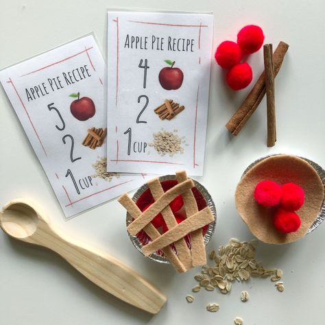 Apple Pie Counting Recipe Activity Pie Sensory Bin, Apple Counting, Apple Picking Season, Interior Design Degree, Counting Activity, Apple Pie Recipe, Preschool Class, Milk Crates, Melissa And Doug