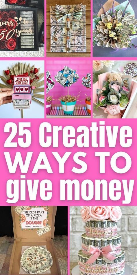 Creative Ways To Give Money, Money Balloon, Ways To Give Money, Money As A Gift, Graduation Money Gifts, Birthday Candle Card, Money Rose, Wedding Gift Money, Money Candle