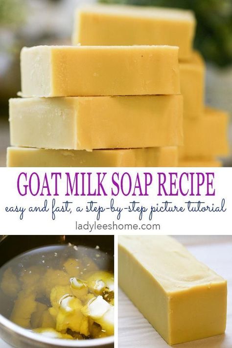 Easy Goat Milk Soap Recipe, Make Goat Milk Soap, Making Goat Milk Soap, Diy Goat Milk Soap, Goat Milk Soap Recipe, Milk Soap Recipe, Homemade Goat Milk Soap, Goat Milk Recipes, Easy Soap Recipes