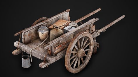 ArtStation - Old Wood Wagon - Prop Breakdown - Ekant Verma Wood Wagon, Wooden Cart, Wagon Cart, Props Concept, Old Wagons, Wooden Wagon, Shirt Print Design, Fox Art, 3d Artist