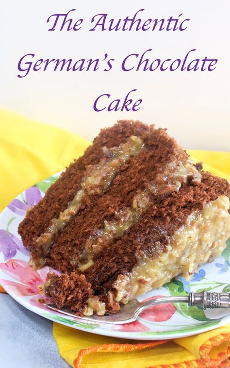 This is the Authentic German's Chocolate Cake, made from scratch with German's Baking Chocolate.  It is moist and delicious with that famous coconut pecan frosting.  Scrumptious!! #authentic #germanschocolatecake #cake #coconutpecanfrosting #chocolatecake #mycountrytable Homemade German Chocolate Cake, My Country Table, German Chocolate Cake Recipe, Pecan Frosting, Chocolate Cake From Scratch, Chocolate Homemade, Coconut Pecan Frosting, German Baking, Baking Chocolate