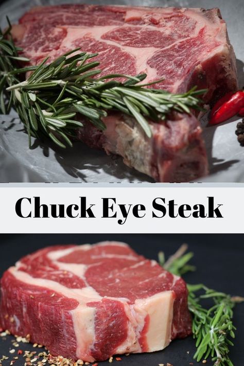 Once you've had this perfectly prepared chuck eye steak recipe, you may never want a ribeye again! Nicknamed "the poor man's ribeye," chuck eye steak delivers the same tenderness and taste for a fraction of the price of a ribeye. Try this restaurant-style chuck eye steak recipe and let me know what you think! Tender Chuck Steak Recipes, Chuck Eye Steak Recipes Skillet, Chuck Eye Steak Recipes Oven, Chuck Eye Roast Recipes, Beef Chuck Eye Steak Recipes, Chuck Eye Steak Recipes, Beef Chuck Eye Steak, Cajun Ribeye Steak, Grilled Rib Eye Steak