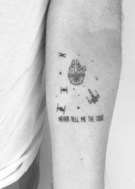 Never Tell Me The Odds, Oni Tattoo, Inspiration Tattoos, Star Wars Tattoo, Disney Tattoos, Star Tattoos, Piercing Tattoo, Get A Tattoo, Tiny Tattoos