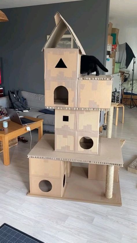 #cathouse #cat Cat Shelves Wall, Wall Cat Shelves, Funny Cat Aesthetic, Cat House Diy Cardboard, Shelves On Wall, Cat Trees Homemade, Diy Cat Tower, Cat Room Decor, Shelves Bedroom