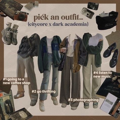 Autismcore Aesthetic Outfits, Citycore Aesthetic Outfits, Grunge Academia Outfits, Chaotic Academia Aesthetic Outfit, Soft Academia Aesthetic, Lookbook Aesthetic, Grunge Academia, Soft Academia, Grunge Dark Academia