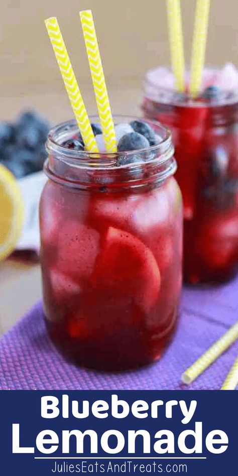 Homemade Blueberry Syrup, Healthy Breakfast Diet, Chia Seed Drinks, Flavored Waters, Big Mug, Blueberry Syrup, Blueberry Lemonade, Lemon Drink, Healthy Blueberry