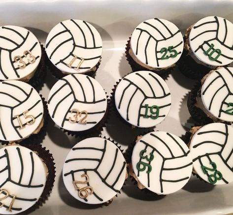 Volleyball cupcakes Volleyball Cupcake Cake, Volleyball Cupcakes Ideas, Volleyball Cake Pops, Volleyball Treats, Volleyball Cupcakes, Volleyball Decorations, Volleyball Cookies, Volleyball Cake, About Volleyball