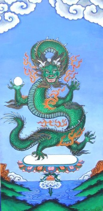 Tibetan dragon - painting Dark Nautical Aesthetic, Tibetan Dragon, Chinese Dragons, Eastern Dragon, Dragon Tattoo Art, Asian Dragon, Tibetan Art, Art Stained, Fantasy Monster