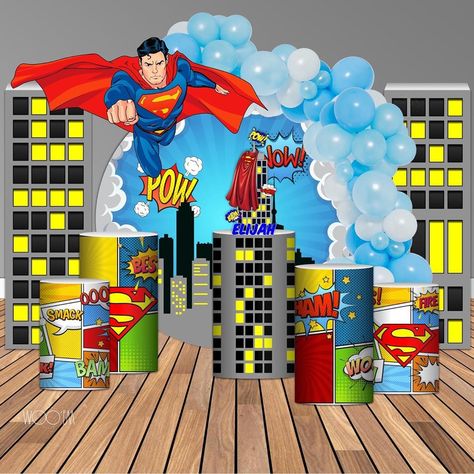 Superman Backdrop, Bday Decor, Superman Birthday, Super Man, Superhero Birthday Party, Unique Birthday, Shop With Me, Superhero Birthday, Birthday Backdrop