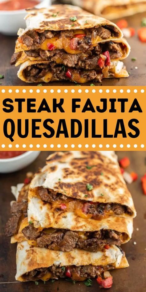 Steak Quesadillas, Quesadilla Recipes Easy, Mexikansk Mat, Italian Meats, Quesadilla Recipes, Steak Fajitas, Mexican Food Recipes Easy, Läcker Mat, Beef Recipes Easy