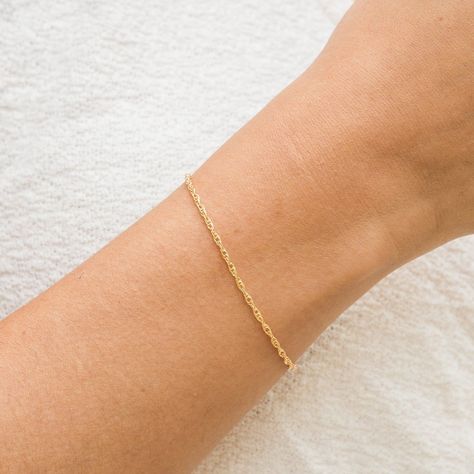 [PaidLink] Dainty Rope Bracelet | Simple And Dainty #diydaintybracelet Rope Bracelets Diy, Rope Anklet, Gold Earrings For Kids, Gold Bracelet Simple, Dainty Gold Bracelet, Everyday Bracelet, Bracelet Simple, Dainty Bracelet, Minimalist Bracelet