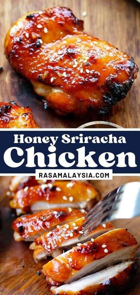 Marinades And Sauces, Honey Sriracha Chicken Marinade, Honey Sriracha Chicken Skewers, Sriracha Chicken Marinade, Honey Chicken Grilled, Honey Sriracha Marinade, Honey Habanero Chicken, Asian Chicken Marinade Baked, Chicken Sriracha Recipes