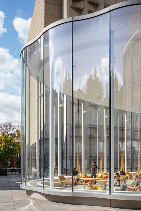 Yale University Center for Innovative Thinking by Weiss/Manfredi Innovative Thinking, Building Envelope, Glass Pavilion, Brutalist Buildings, Glass Building, Glass Walls, Yale University, Orange Walls, Glass Facades