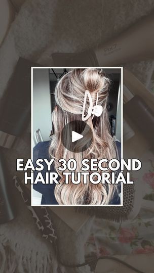 Ways To Style Your Hair, Easy Updos For Long Hair, A Hairstyle, Long Hair Updo, Hair Tutorials Easy, Easy Hair, Happy Hair, Half Up Half Down Hair, Easy Hairstyles For Long Hair