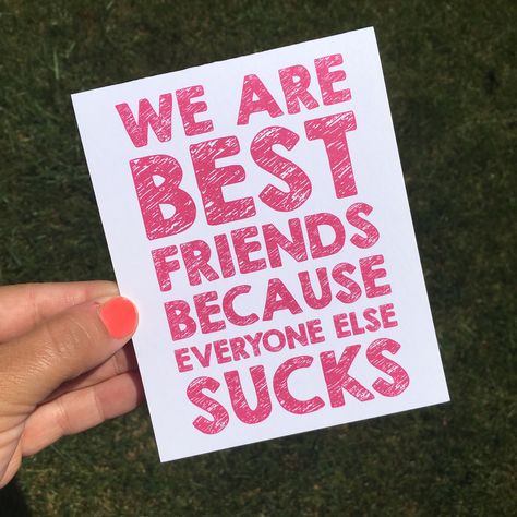 Humor Friendship, Movie Basket Gift, Bff Stuff, Best Friend Card, Best Friend Birthday Cards, Best Friend Cards, Funny Friendship, Funny Friends, We Are Best Friends