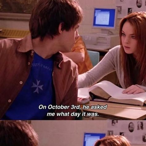 POP CULTURE ARCHIVE on Instagram: "happy mean girls day to all that celebrate 💗 ‘mean girls’ will forever be iconic - which quotes do you still use from the movie? 🎥 #meangirls #meangirlsmemes #october3rd #movie #00 #2000s #movies #rachelmcadams #lindsaylohan #amandaseyfried #laceychabert #reginageorge #cadyheron #gretchenweiners #karensmith #meme #memestagram #memes #memesdaily" Mean Girls Day October 3rd, October 3rd Mean Girls Quote, Mean Girls October 3rd, Mean Girls Humor, Gretchen Weiners, Mean Girls Day, Cady Heron, Mean Girl Quotes, Karen Smith