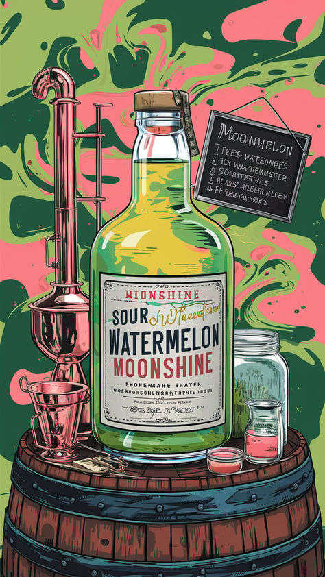 If you love the tangy, sweet flavor of sour watermelon candy, you’re in for a treat with this Sour Watermelon Moonshine recipe.  This vibrant, fruity drink captures the essence of summer with its refreshing watermelon taste, paired with a sour kick that keeps things interesting.  Whether you’re looking for a fun party drink or just something unique to enjoy on a warm day, this Sour Watermelon Moonshine is sure to hit the spot. Ready to make your own? Let’s dive in! Watermelon Moonshine Recipe, Moonshine Drinks, Watermelon Moonshine, Homemade Moonshine, Moonshine Recipe, Watermelon Candy, Fun Party Drinks, Country Vibe, Moonshine Recipes