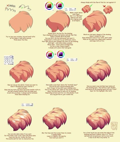 Art Tutorial (@artylesson) • Instagram photos and videos Shading Tutorial, Draw Hair, Digital Painting Techniques, Drawing Hair, How To Shade, Shading Techniques, Digital Art Beginner, Art Manga, Gambar Figur