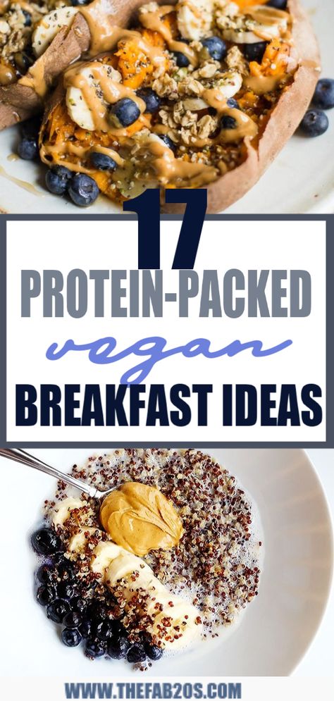 17 Protein Packed Vegan Breakfast Ideas that are perfect for busy mornings and on the go. It's easy to eat clean and achieve your weight loss and fitness goals with these delicious recipes for your busy morning. From smoothies, tofu scrambles to overnight oats, you're sure to find something you love. #vegan #protein High Protein Vegan Breakfast, Protein Breakfast Smoothie, Vegan Breakfast Ideas, Vegan Breakfast Options, Smoothies Vegan, High Protein Vegan, Protein Packed Breakfast, Busy Morning, Detox Drinks Recipes