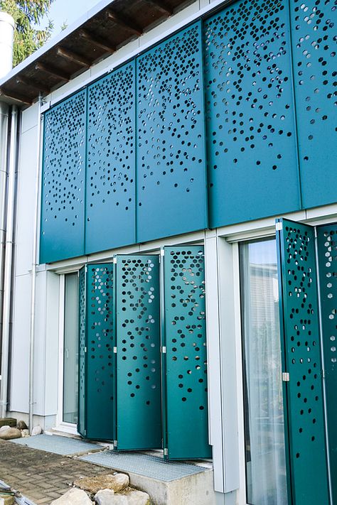 Metal Panels Facade, Perforated Facade, Perforated Metal Panel, Shade Screen, Jaali Design, Cladding Design, Facade Panel, Metal Facade, Colour Hallway