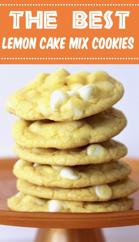 Lemon Cake Mix Cookies White Chocolate Cookie Recipes, Cookies Snickerdoodle, Lemon White Chocolate, Lemon Cake Mix Cookies, Chocolate Cake Mix Cookies, White Chocolate Cake, Cake Mix Cookie Recipes, Snickerdoodle Cookies, Lemon Cake Mixes