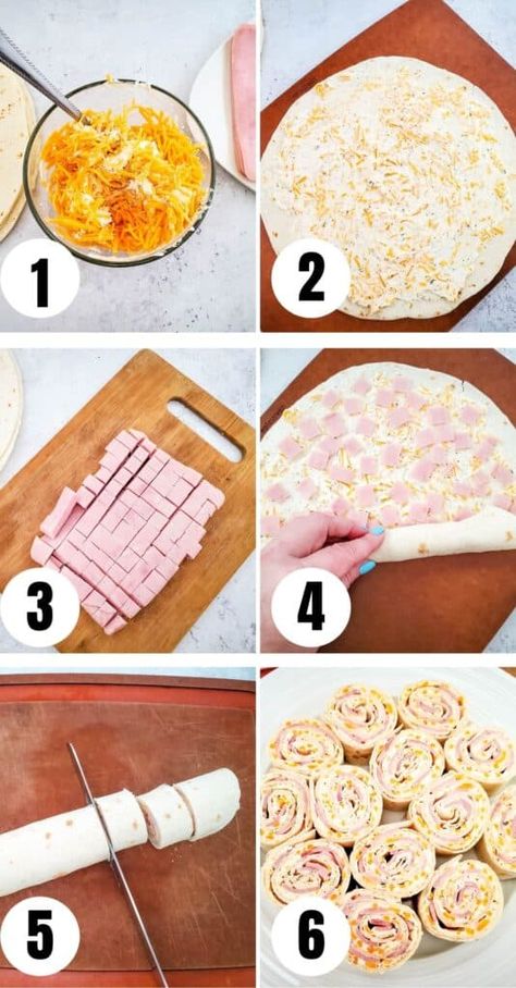 Pinwheel Appetizers Easy, Ham Pinwheels, Wraps Recipes Easy, Cream Cheese Pinwheels, Ham And Cheese Pinwheels, Pinwheel Sandwiches, Pinwheel Appetizers, Cheese Pinwheels, Ranch Recipe