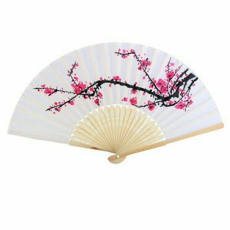 Folding Hand Fan, Wedding Fans, Folding Fan, Hand Held Fan, Vintage Mode, Plum Blossom, Japanese Design, Yukata, Japanese Style