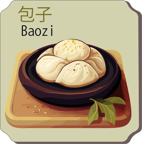 Fresh baozi cartoon vector. Asian food. Vector Cityscape, Asian Food, Food Food, Asian Recipes, Cityscape, Quick Saves