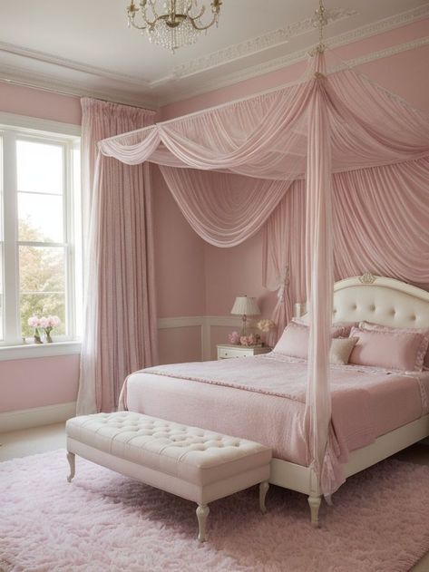 Pink Bedroom Decor, Pink Room Decor, Pink Bedrooms, Bedroom Red, Bedroom Refresh, Dream Room Inspiration, Pink Bedroom, Room Makeover Bedroom, Pink Room