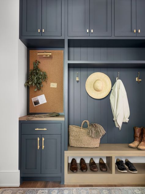 This hardworking drop zone has ALL the things, a charging drawer, memo board and all the storage you could hope for Photography @rusticwhiteinteriors Styling @courtneyfavini Builder @davidcustomhomes Architect @gregbuscharchitects Studio Mcgee Mudroom, Drop Zone Ideas, Charging Drawer, Cottage Entryway, Small Mudroom Ideas, Mudroom Remodel, Hall Cabinet, Mudroom Entryway, Mudroom Decor