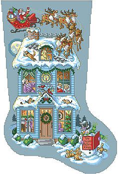 Kooler Design Studio Everything Cross Stitch, Cross Stitch Christmas Stockings, Twas The Night Before Christmas, Christmas Stocking Pattern, Cross Stitch Christmas, Santa Stocking, Stocking Pattern, Night Before Christmas, Twas The Night