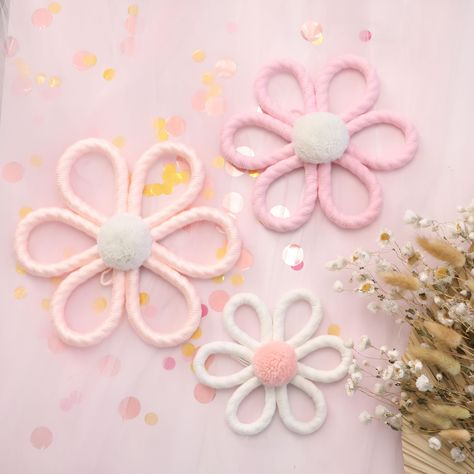 PRICES MAY VARY. 🌼PACKING LIST🌼: You will receive 3 woven daisy flower decorations.One nude, one pink, one white. 🌼EXQUISITE HANDMADE PRODUCTS🌼：Daisy flower wall decorations have high quality cotton rope handmade, exquisite workmanship, bright colours, not easy to fade, deformation, can be used for a long time and repeated. 🌼JUST THE RIGHT SIZE🌼：The handwoven daisy wall comes in three sizes, large (inches), medium (inches), and small (inches), and can be hung on any wall you want to decora Girls Flower Room, Daisy Baby Nursery, Flower Theme Nursery, Charlotte Nursery, Pastel Floral Nursery, Wall Flower Decor, Boho Girls Bedroom, Flower Macrame, Macrame Wall Hanging Decor