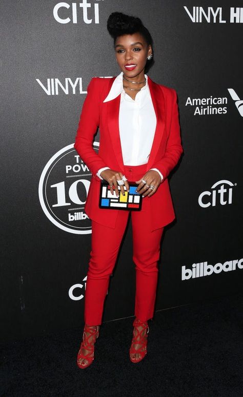 10 Badass Women Who Rocked the Red Carpet in Suits via Brit + Co Monae Janelle, Red Suits, Suits Tuxedo, Red Trousers, Janelle Monáe, Suit Jackets For Women, Blazer Outfit, Red Suit, Mens Fashion Classy