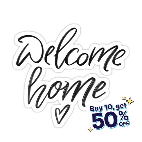 Decorate laptops, Hydro Flasks, cars and more with removable kiss-cut, vinyl decal stickers. Glossy, matte, and transparent options in various sizes. Super durable and water-resistant. Welcome home hangdrawing calligraphy, isolated on white background. Home Black And White, Background Sticker, Scrapbook Book, Home Black, Welcome Home, Trending Topics, Sticker Design, Decorate Laptops, White Background