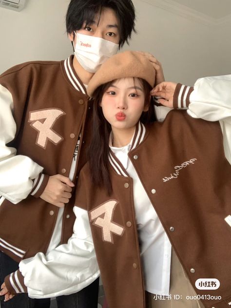 Korean Couple Aesthetic Outfit, Couple Aesthetic Outfits, Baseball Couples, Italian Empire, Health Facts Fitness, V Bta, Couple Fits, Hoodie Aesthetic, Cute Couple Outfits