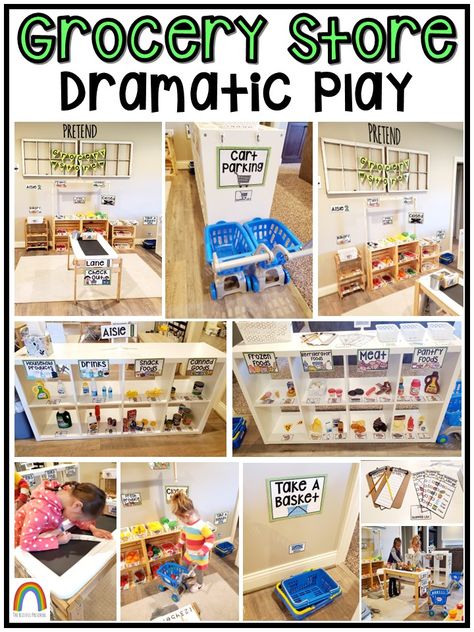 https://www.teacherspayteachers.com/Product/Grocery-Store-Dramatic-Play-8734133 Diy Dramatic Play Grocery Store, Dramatic Play Grocery Store Preschool, Beginning Of The Year Dramatic Play, Grocery Store Dramatic Play Ideas, Grocery Store Dramatic Play Preschool, Supermarket Role Play Area, Grocery Store Play Area, Preschool Grocery Store Dramatic Play, Dramatic Play Store