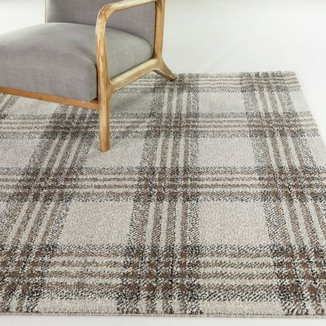 Monte Classic Plaid Area Rug - Bed Bath & Beyond - 36328856 Plaid Area Rug, Plaid Rug, Farmhouse Area Rugs, Gold Rug, Rugs Usa, Black Rug, Contemporary Area Rugs, Gracie Oaks, Cool Rugs