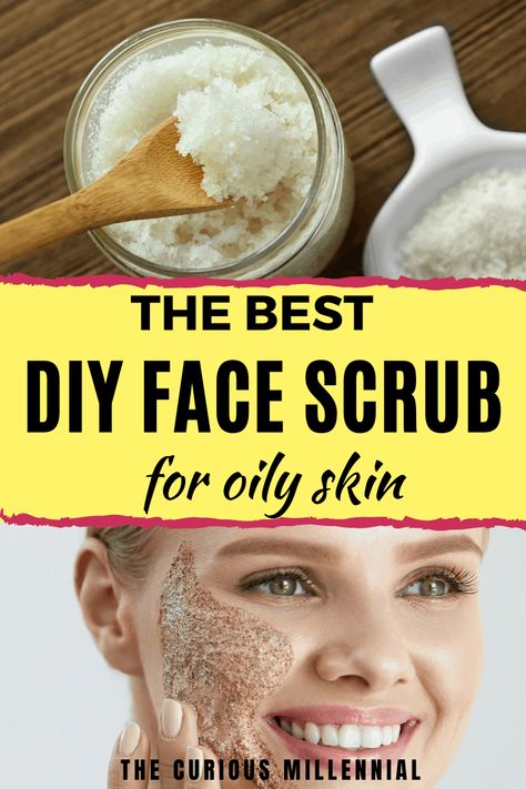 Exfoliating is very important part of oily skin care routine. It helps remove dead skin cells. This diy exfoliating face scrub is great for acne, dark spots and oily skin. The main ingredients of this homemade face scrub are sugar and olive oil, both of which are great for acne prone skin. Try this natural face scrub recipe for oily skin. It will not cost anywhere close to the expensive drugstore products. #diyfacescrub #facescrubforacne #exfoliatingfacescrub #oilyskin #DIYSkinCare Face Scrub For Oily Skin, Scrub For Oily Skin, Diy Exfoliating Face Scrub, Homemade Face Scrub, Olive Oil For Face, Skin Care Routine For Teens, Face Scrub Recipe, Natural Face Scrub, Diy Face Scrub