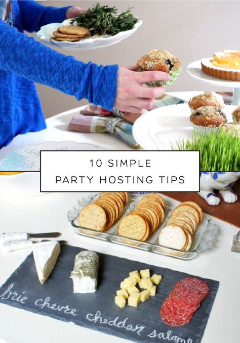 If you’re thinking about throwing a party for your friends or family, make sure you’re prepared with this collection of 10 simple party hosting tips. If you love to cook and regularly host dinner parties, try investing in some fun decorative dishware to save yourself from having to purchase disposable plates every time you have guests over. Check out the rest of this article for more easy tips and tricks. How To Host A Party, Party Hosting Tips, Host Ideas, Hostess Tips, Hosting Hacks, Entertaining Hacks, Host Tips, Hosting A Party, Friends Dinner