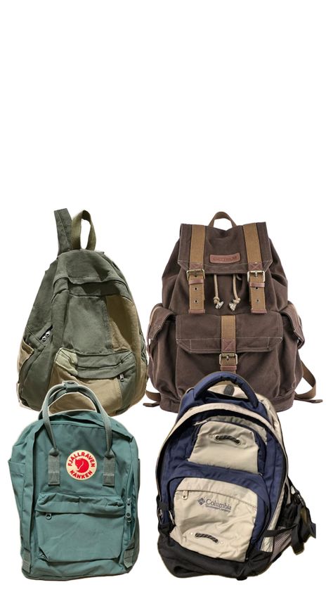 Aesthetic Backpack Vintage, Collage Backpack, Backpack Aesthetic, Skateboard Backpack, Aesthetic Backpack, Outfit Streetwear, Vintage Backpacks, Men's Backpack, Poses For Pictures