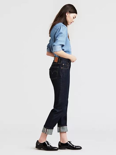 501® Original Limited Edition Selvedge Women's Jeans - Dark Wash | Levi's® US Selvage Denim Jeans, Harness Outfit, Raw Denim Jeans, Japanese Selvedge Denim, Selvedge Denim Jeans, Jeans Outfit Women, Japanese Denim, Selvedge Denim, Raw Denim