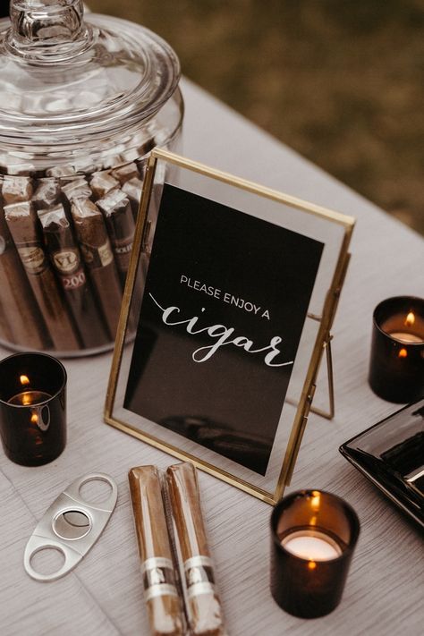 September 21 Wedding, Cricket Diy Wedding, Unique Personal Wedding Touches, Unique Touches To A Wedding, Lake Wedding Reception, Modern Wedding Aesthetic, Wedding Cigars, Romantic Minimalist, Wedding Extras