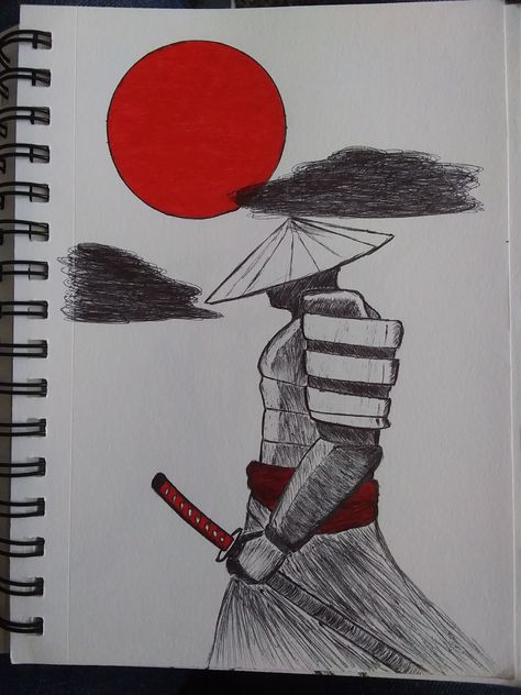 Samurai, drawing, pen drawing, monochrome, blood moon Samurai Drawing Sketches, Samurai Art Drawing, Ninja Sketch, Samurai Drawing, Anime Drawings For Beginners, Michael Jackson Drawings, Body Type Drawing, Boho Art Drawings, Dragon Ball Painting