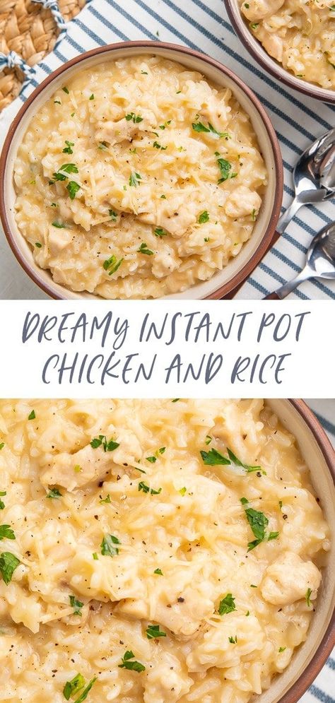 Instant Pot Parmesan Chicken And Rice, Lemon Chicken Rice Instant Pot, Instant Pot Chicken Cheese And Rice, Instant Pot Chicken Risotto Recipes, Instant Pot Chicken Gluten Free, Chicken And Rice In Instant Pot Recipes, Chicken And Risotto Instant Pot, Instant Pot Creamy Chicken Recipes, Chicken Risotto Instant Pot